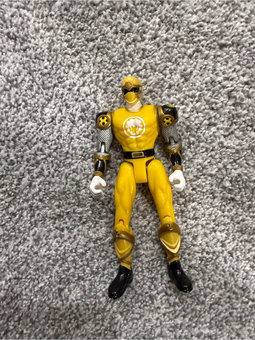 Dustin Brooks Yellow Wind Ranger action figure from  Power Rangers Ninja Storm